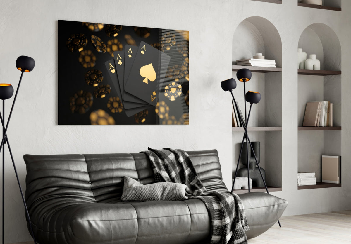 Gambler's Art Glass Wall Art