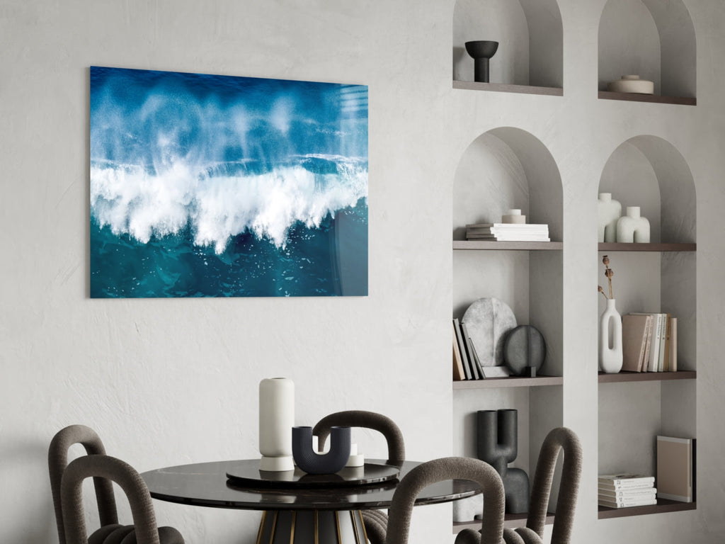 Foaming Wave Spray Glass Wall Art