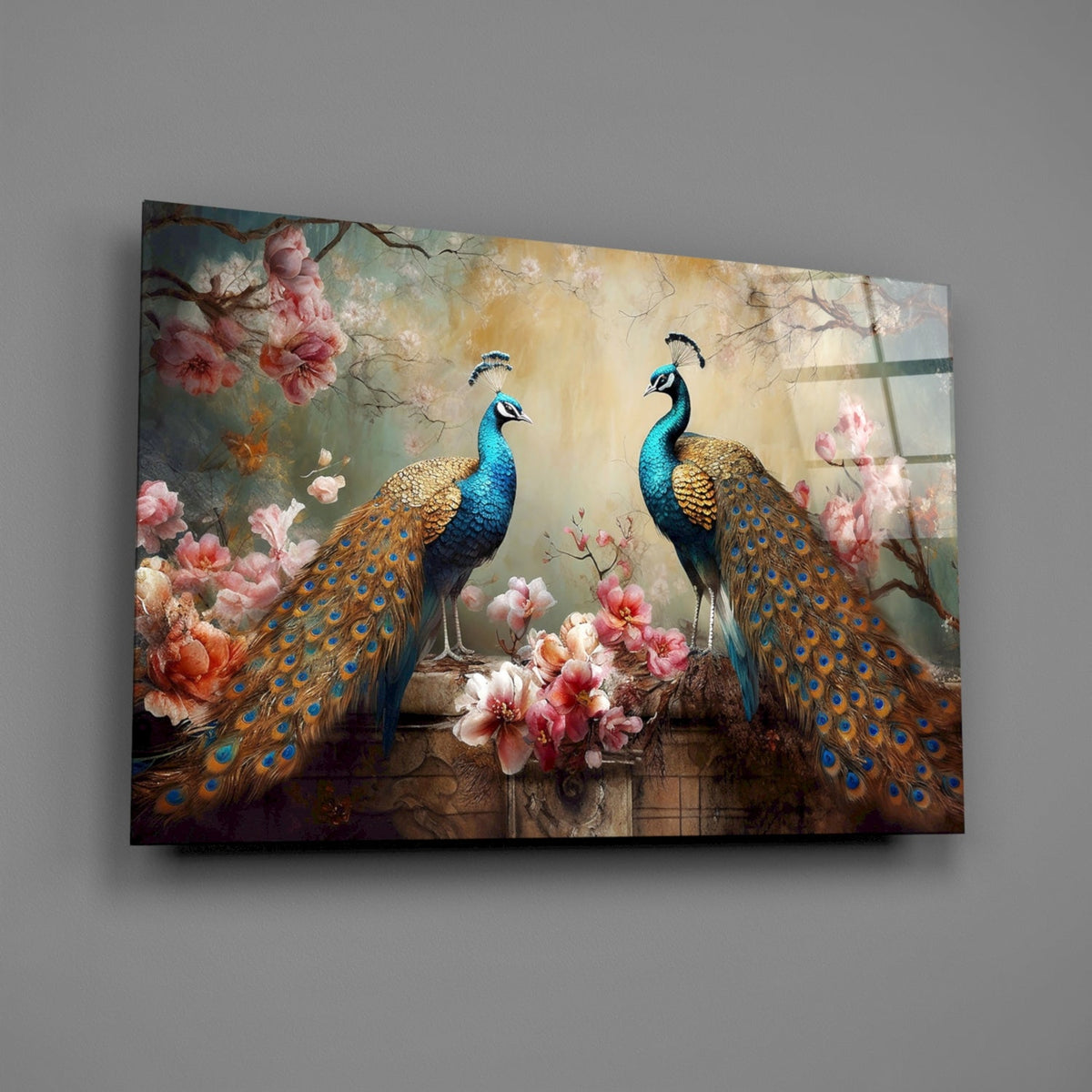 Peacock Glass Wall Art