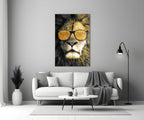 Gold Sunglasses Cool Lion Glass Wall Art